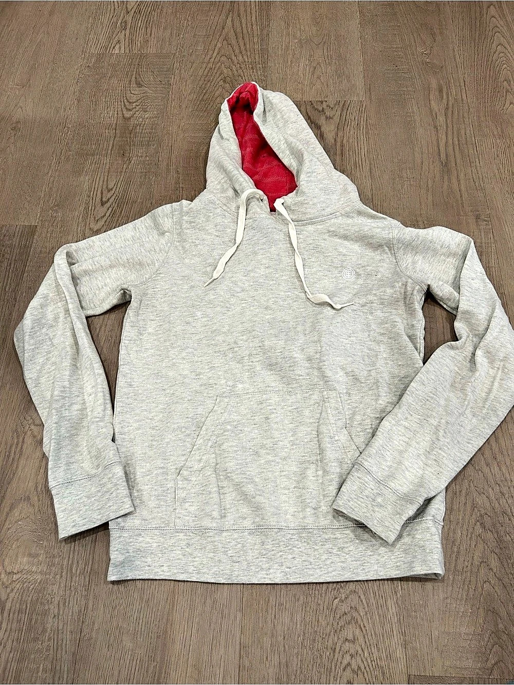 Element Heather Grey Pullover Hoodie with Pink Lined Hood | Size M